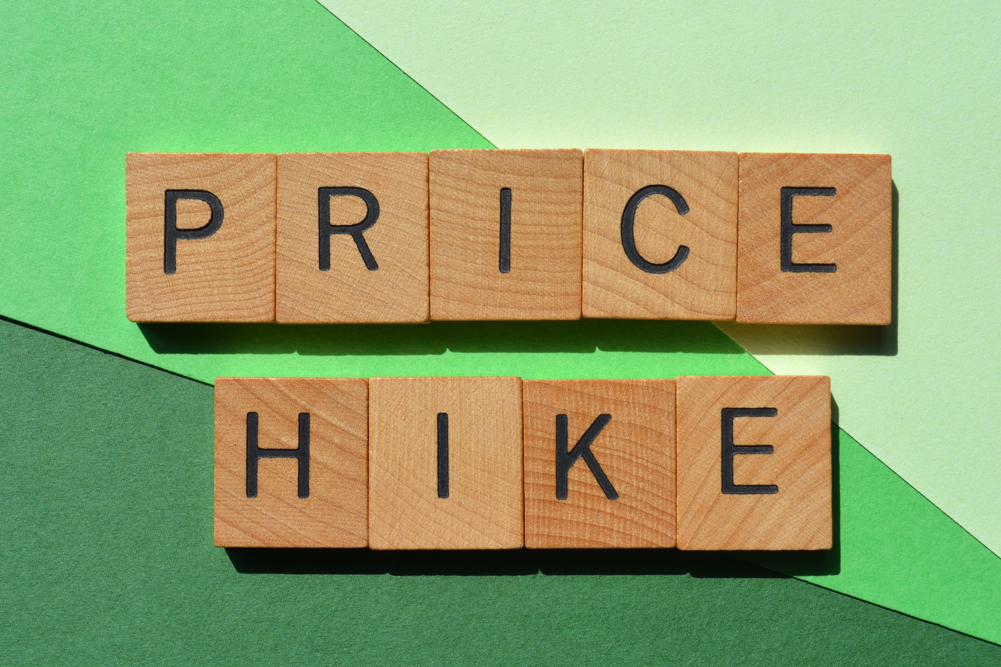 Price Hike, phrase as banner headline