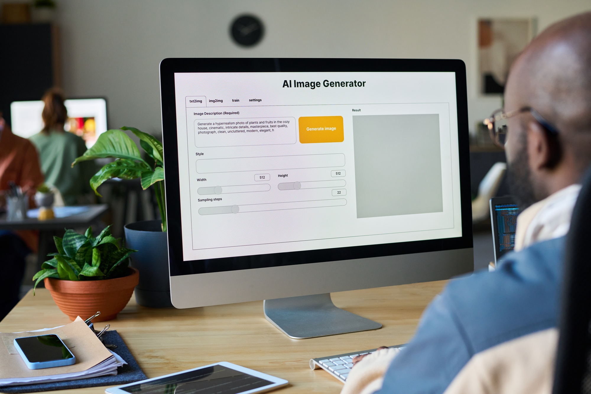 Designer testing new image generator