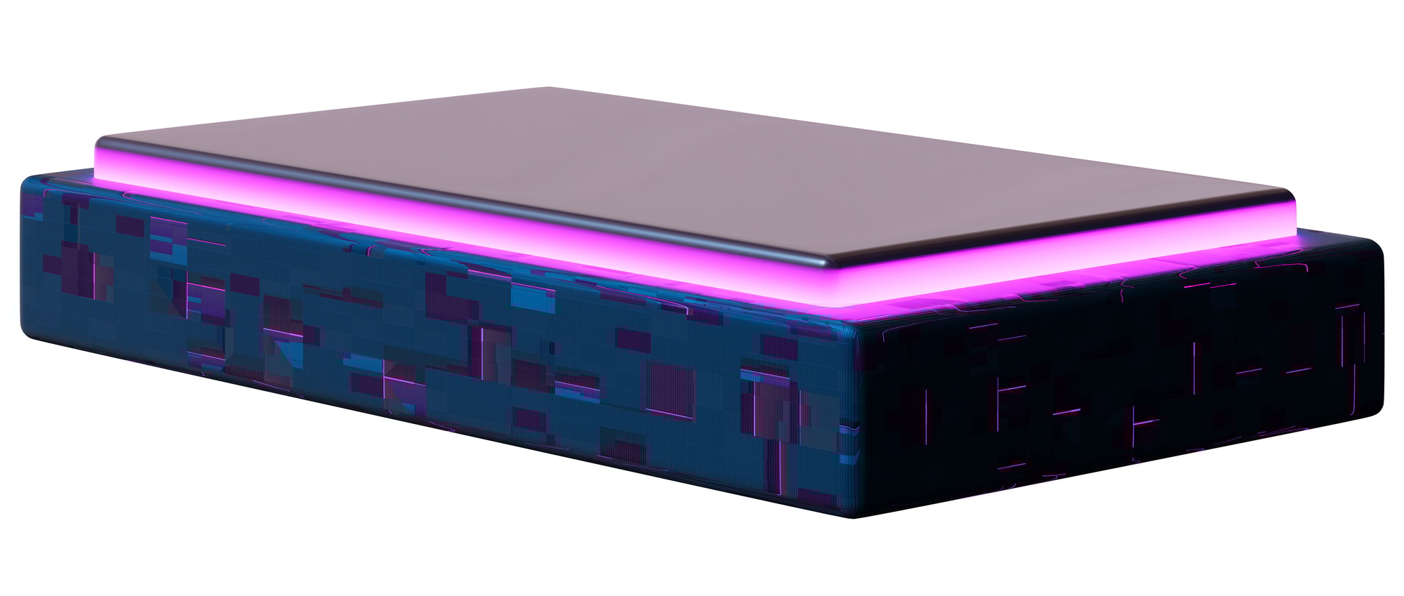 This podium features a contemporary design ideal for displaying products.