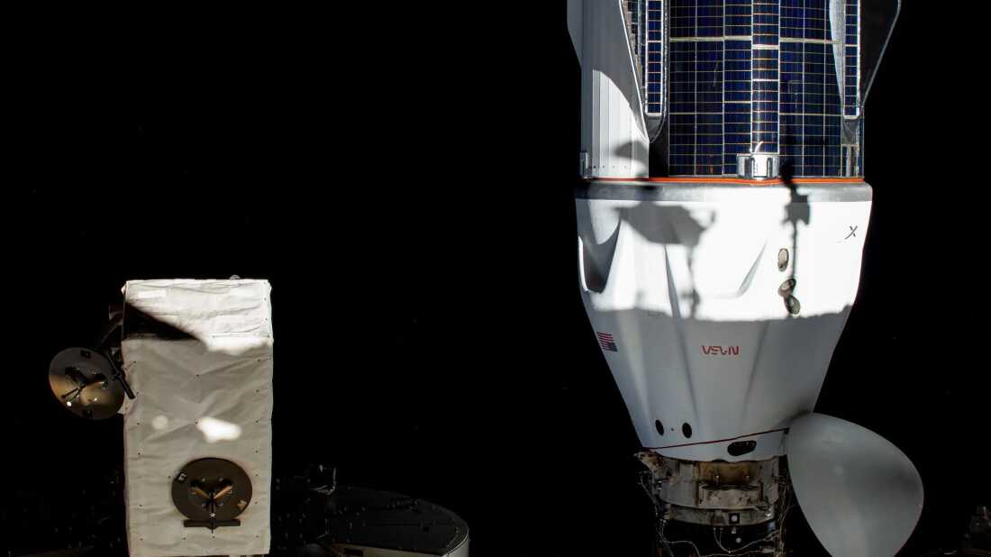 The SpaceX Dragon Freedom spacecraft is pictured docked at the International Space Station on Monday, Nov. 4, 2024. Williams and Wilmore could have used the capsule to return to earth at any point since September of last year.