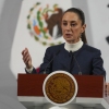Mexican President Claudia Sheinbaum gives her daily morning press conference at the National Palace in Mexico City, Monday, Feb. 3, 2025.