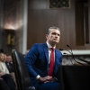 Pete Hegseth, President Trump's choice to be defense secretary, appears during a Senate Armed Services Committee confirmation hearing on Capitol Hill on Jan 14.
