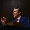 Pete Hegseth, U.S. President-elect Donald Trump's nominee for defense secretary, testifies during his confirmation hearing before the Senate Armed Services Committee on Capitol Hill on Jan. 14.