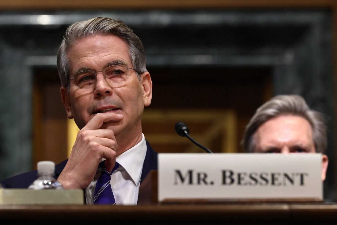 Bessent testifies before the Senate Finance Committee during his confirmation hearing for Treasury Secretary in the Dirksen Senate Office Building in Washington, D.C., on Jan. 16, 2025.