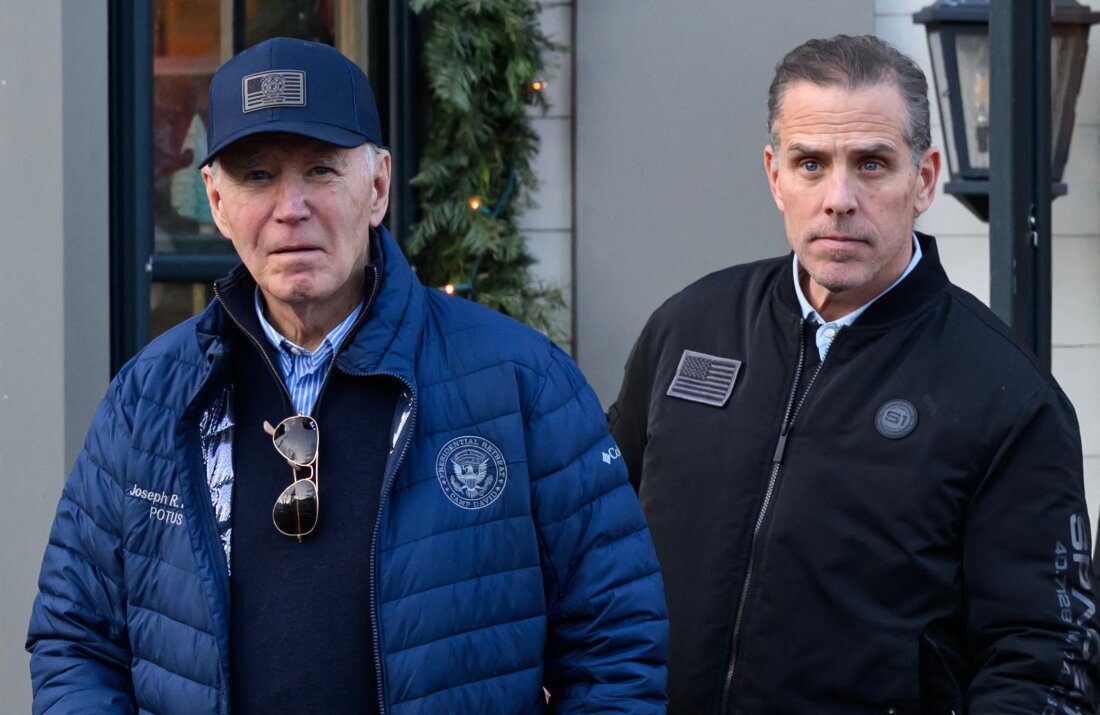 President Joe Biden and Hunter Biden, pictured leaving a bookstore in Nantucket, Mass..  
