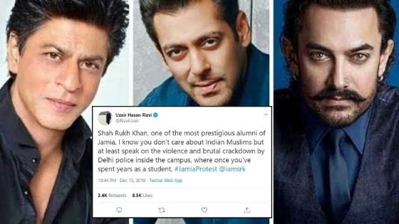 Photo of Silent Bollywood Khans are facing criticism over the Jamia Millia issue